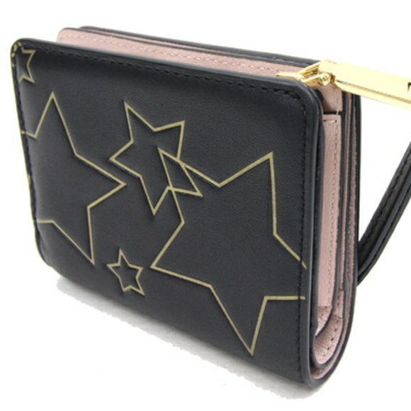 MARC JACOBS Bifold Wallet Star Compact M0013327-001 Black Leather Ladies - Picture 2 of 6